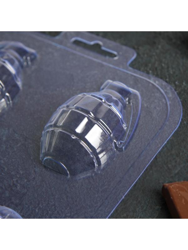 Форма для шоколада и конфет «Лимонка двойная», цвет прозрачный