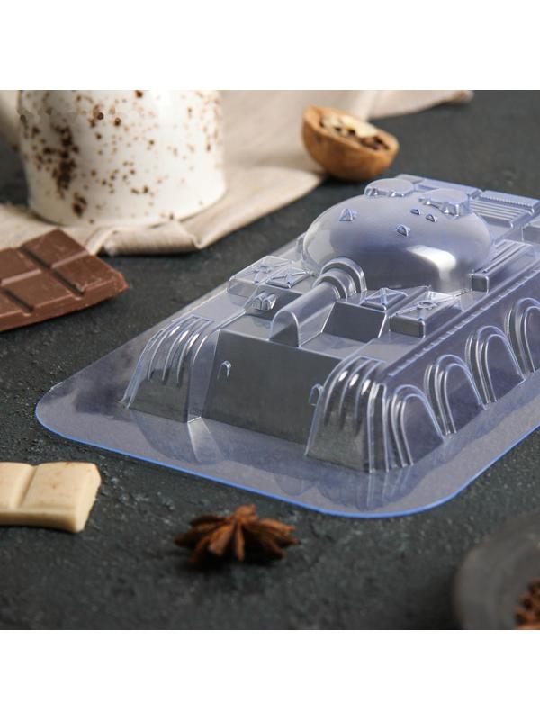 Форма для шоколада и конфет «Танк большой», цвет прозрачный