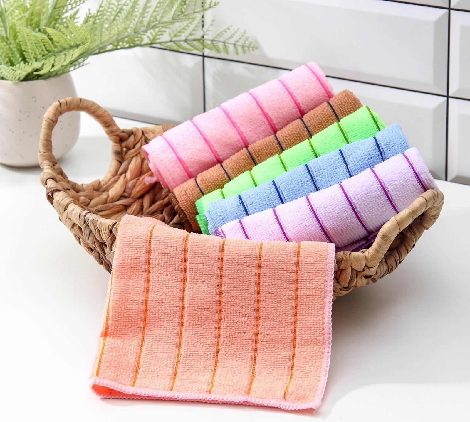 Салфетка микрофибра Доляна «Полоски», 29×29 см, цвет МИКС