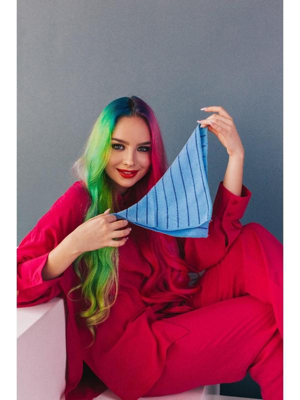 Салфетка микрофибра Доляна «Полоски», 29×29 см, цвет МИКС