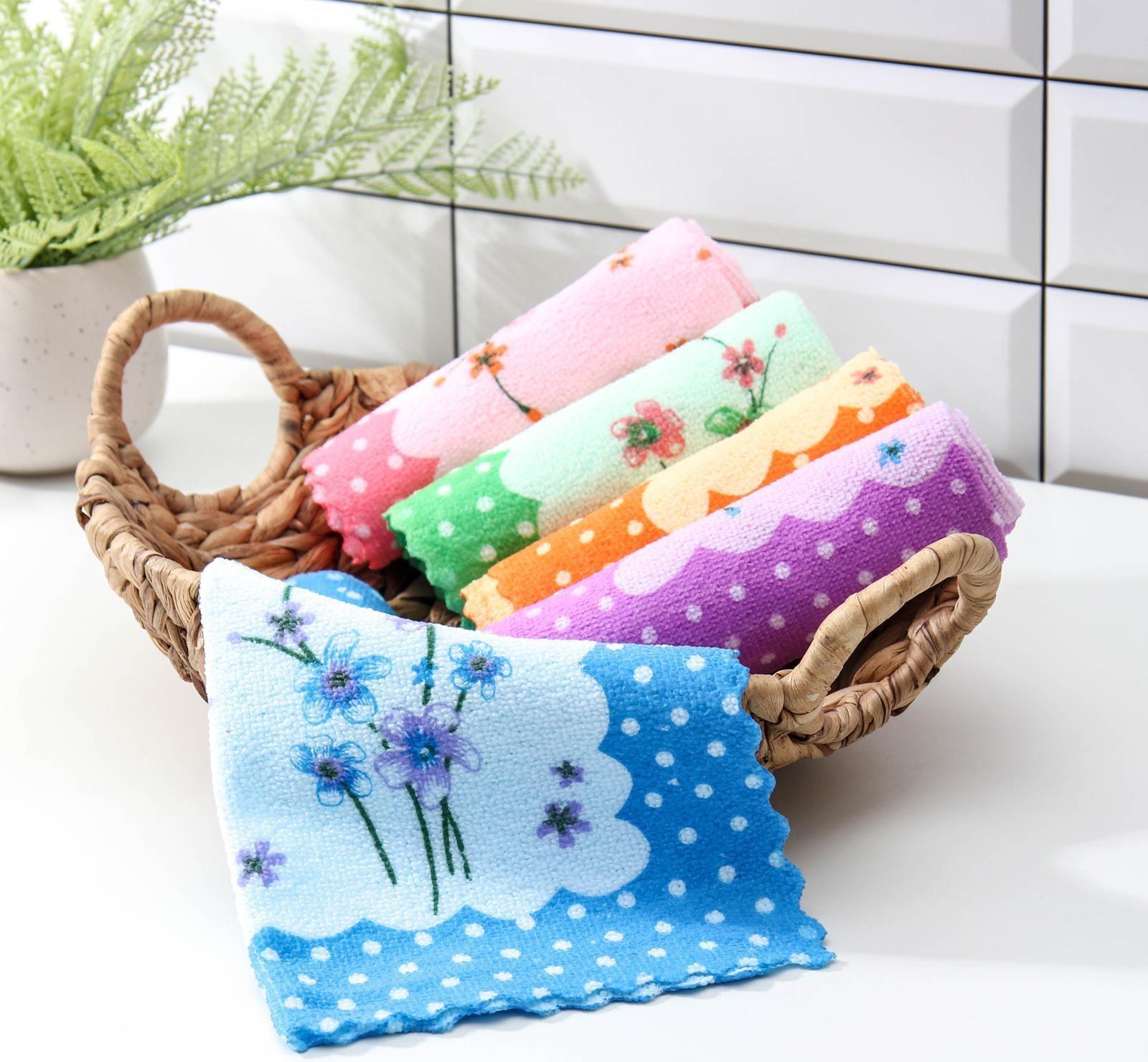 Салфетка микрофибра Доляна «Полевые цветы», 29×29 см, цвет МИКС