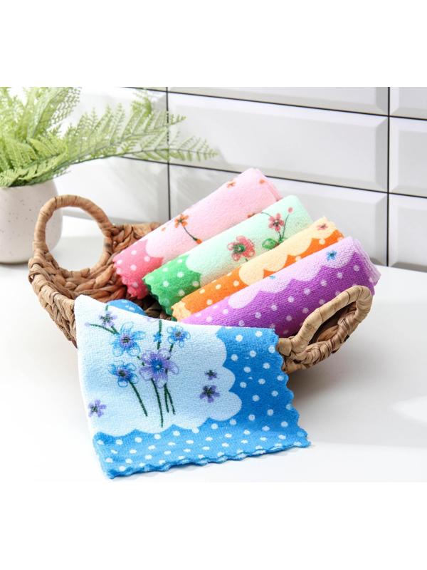 Салфетка микрофибра Доляна «Полевые цветы», 29×29 см, цвет МИКС