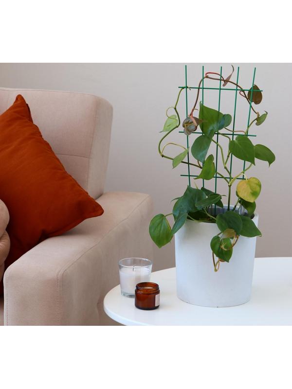 Шпалера, 40 × 20 × 0.3 см, металл, зелёная, «Решётка»