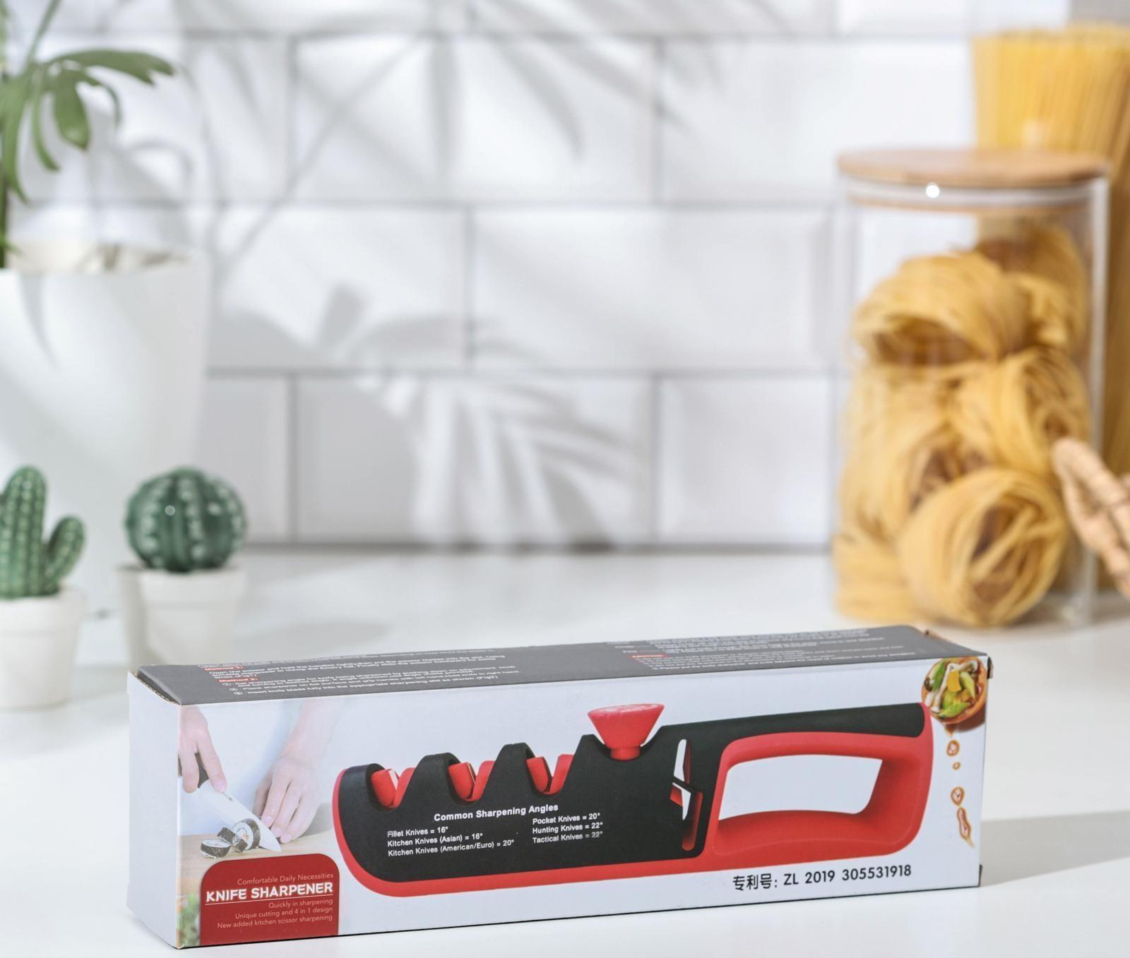 Точилка Hi-tech, 4 в 1, с регулятором угла заточки, цвет МИКС