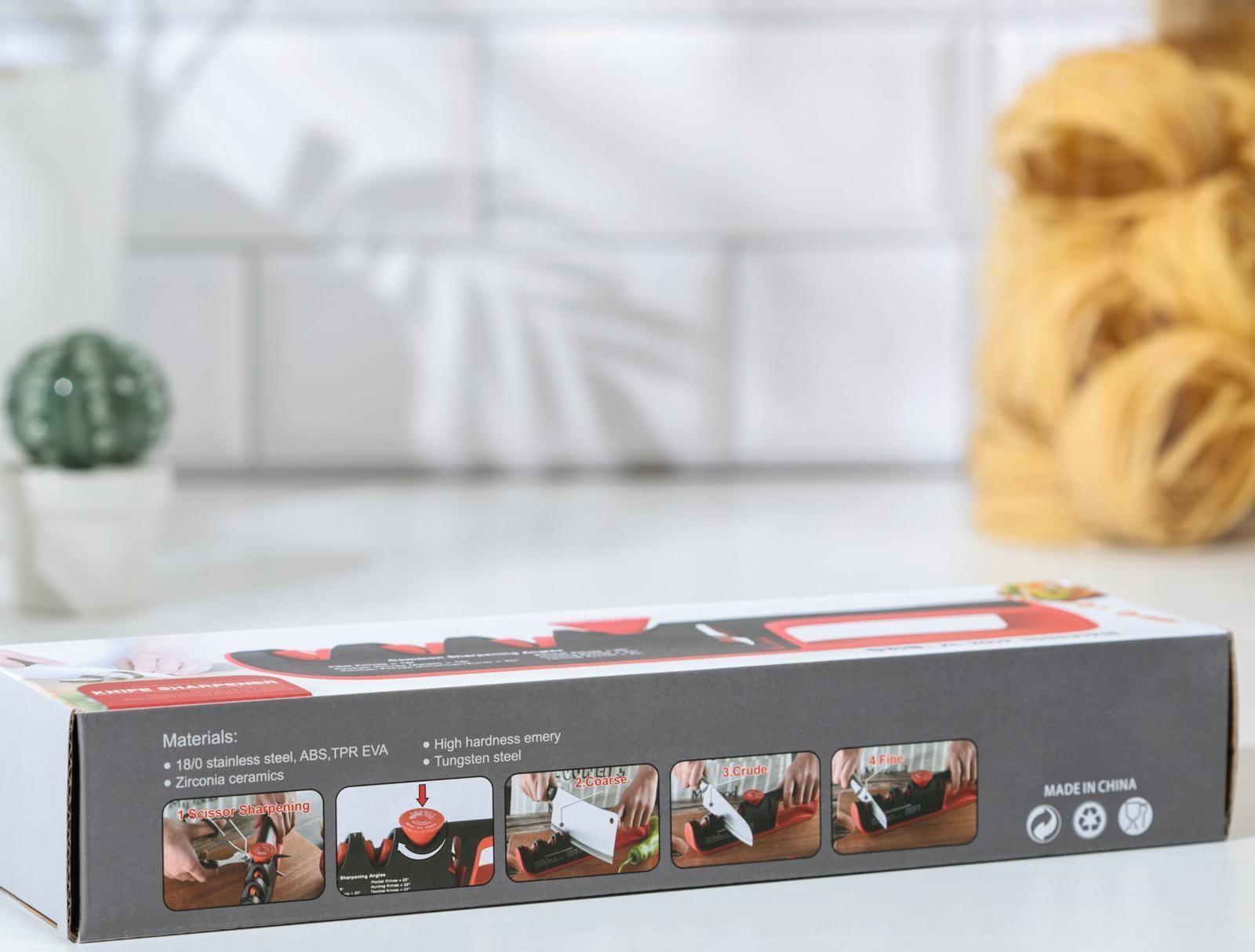 Точилка Hi-tech, 4 в 1, с регулятором угла заточки, цвет МИКС