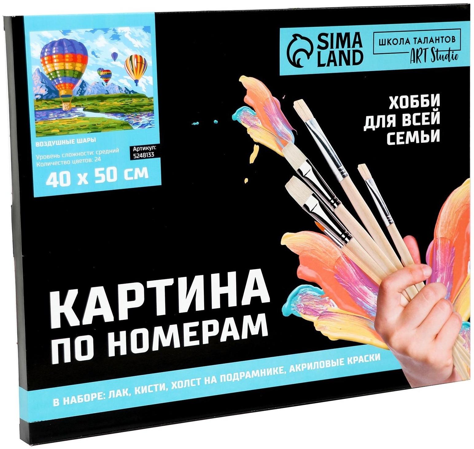 Картина по номерам на холсте с подрамником «Воздушные шары» 40х50 см