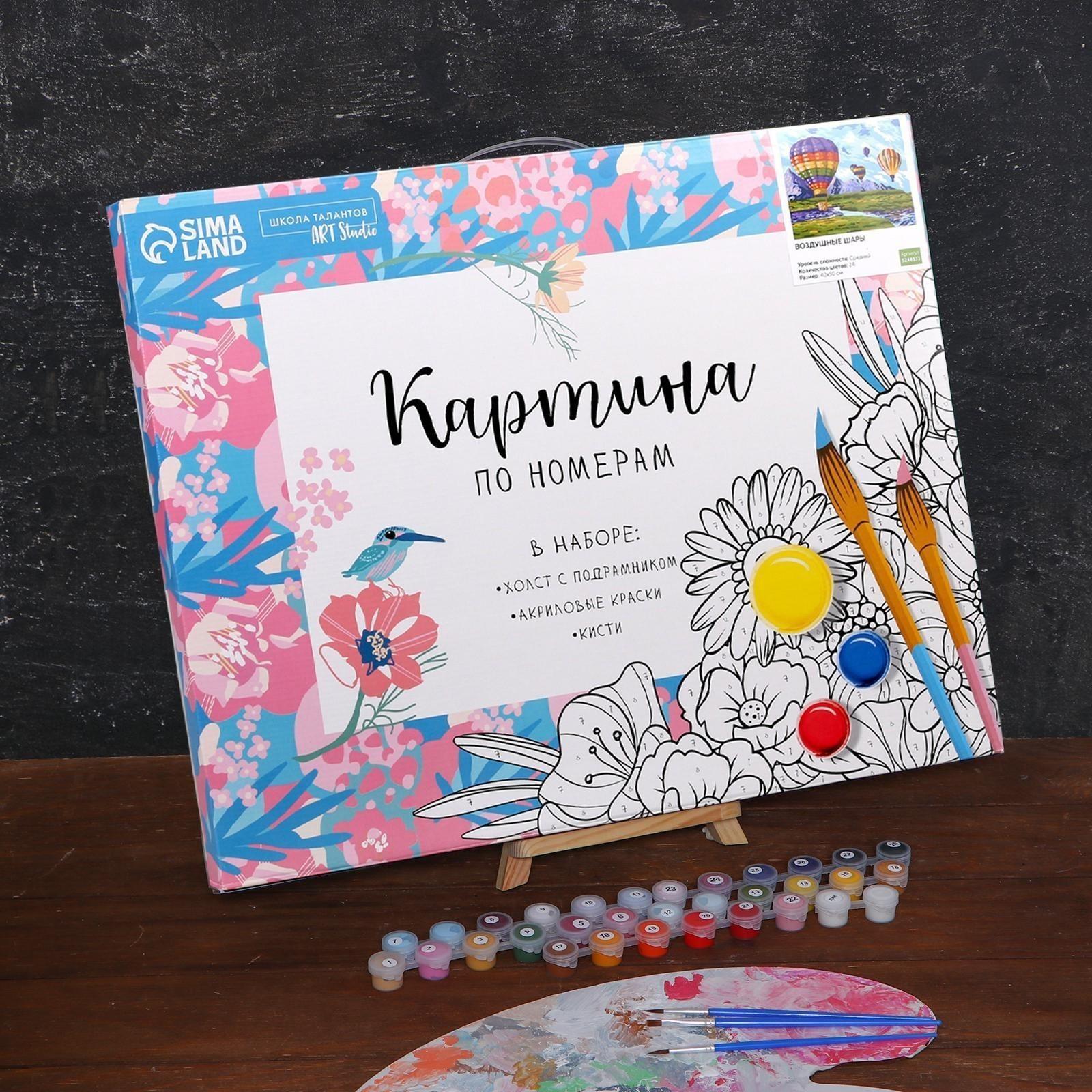 Картина по номерам на холсте с подрамником «Воздушные шары» 40х50 см