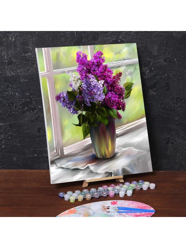 Картина по номерам на холсте с подрамником «Ароматная сирень» 40х50 см