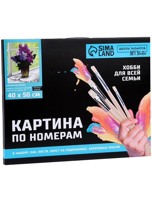 Картина по номерам на холсте с подрамником «Ароматная сирень» 40х50 см