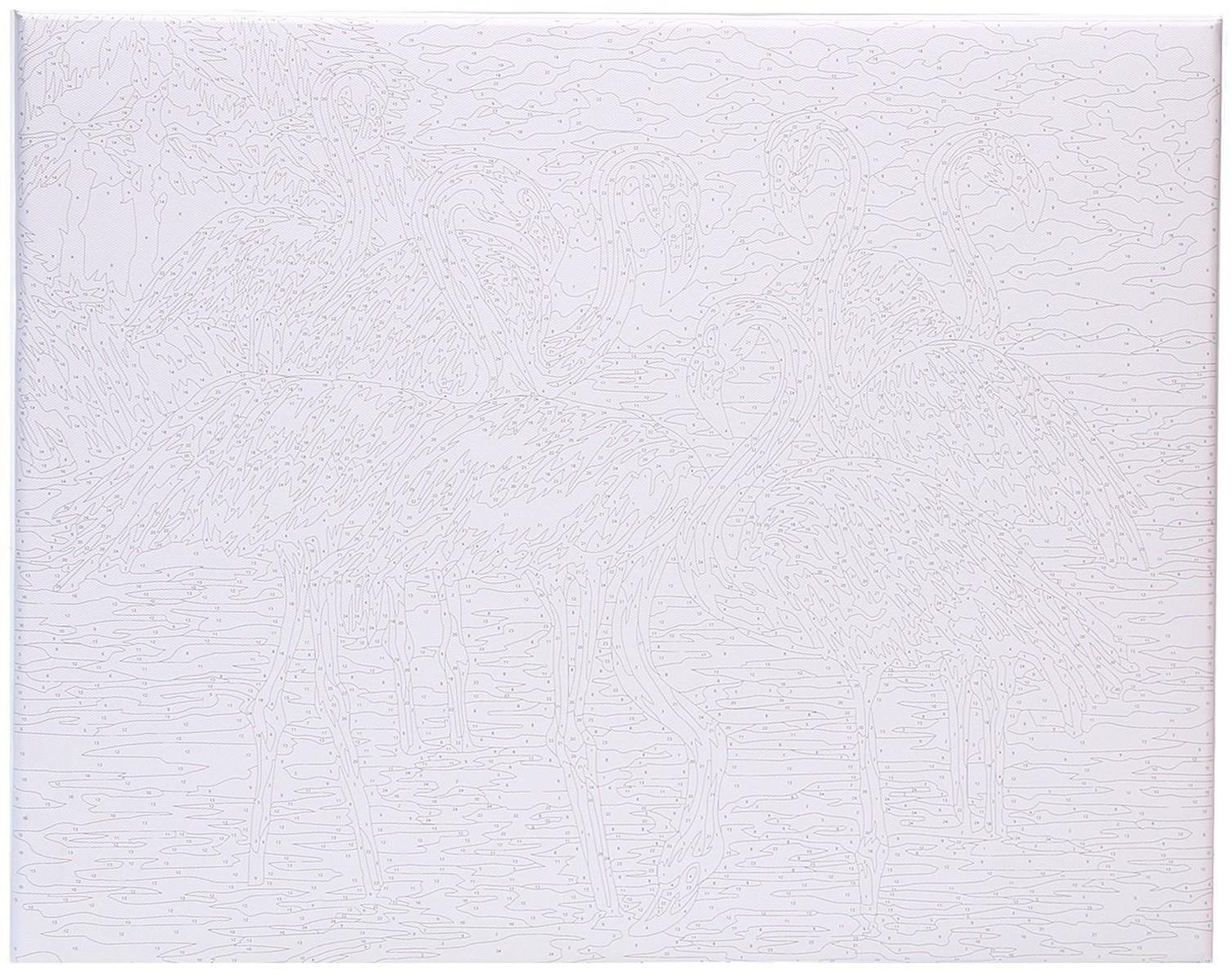 Картина по номерам на холсте с подрамником «Фламинго» 40х50 см