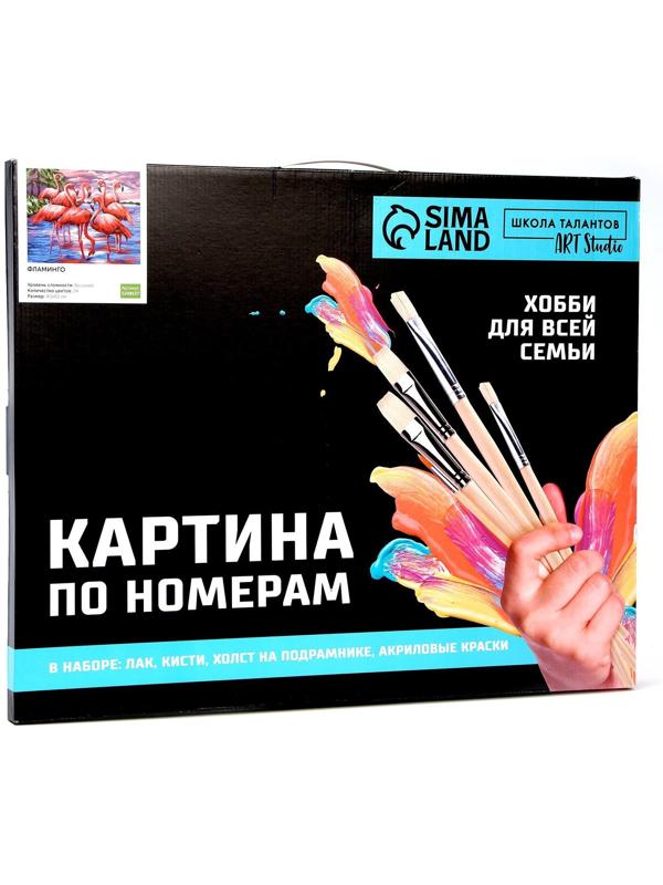 Картина по номерам на холсте с подрамником «Фламинго» 40х50 см