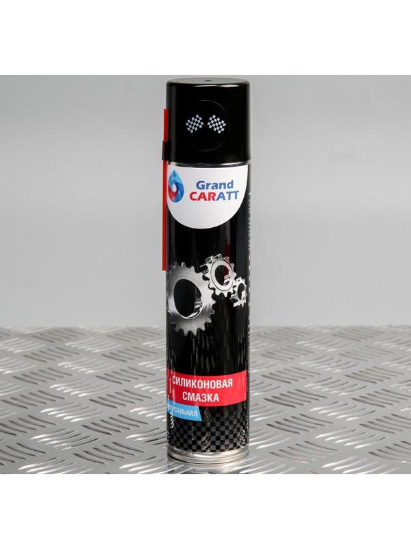Подарочный набор для ухода за авто Grand Caratt, набор автохимии: силиконовая смазка 400 мл, полироль пластика 400 мл, очиститель салона 400 мл, чернитель шин 400 мл + микрофибра