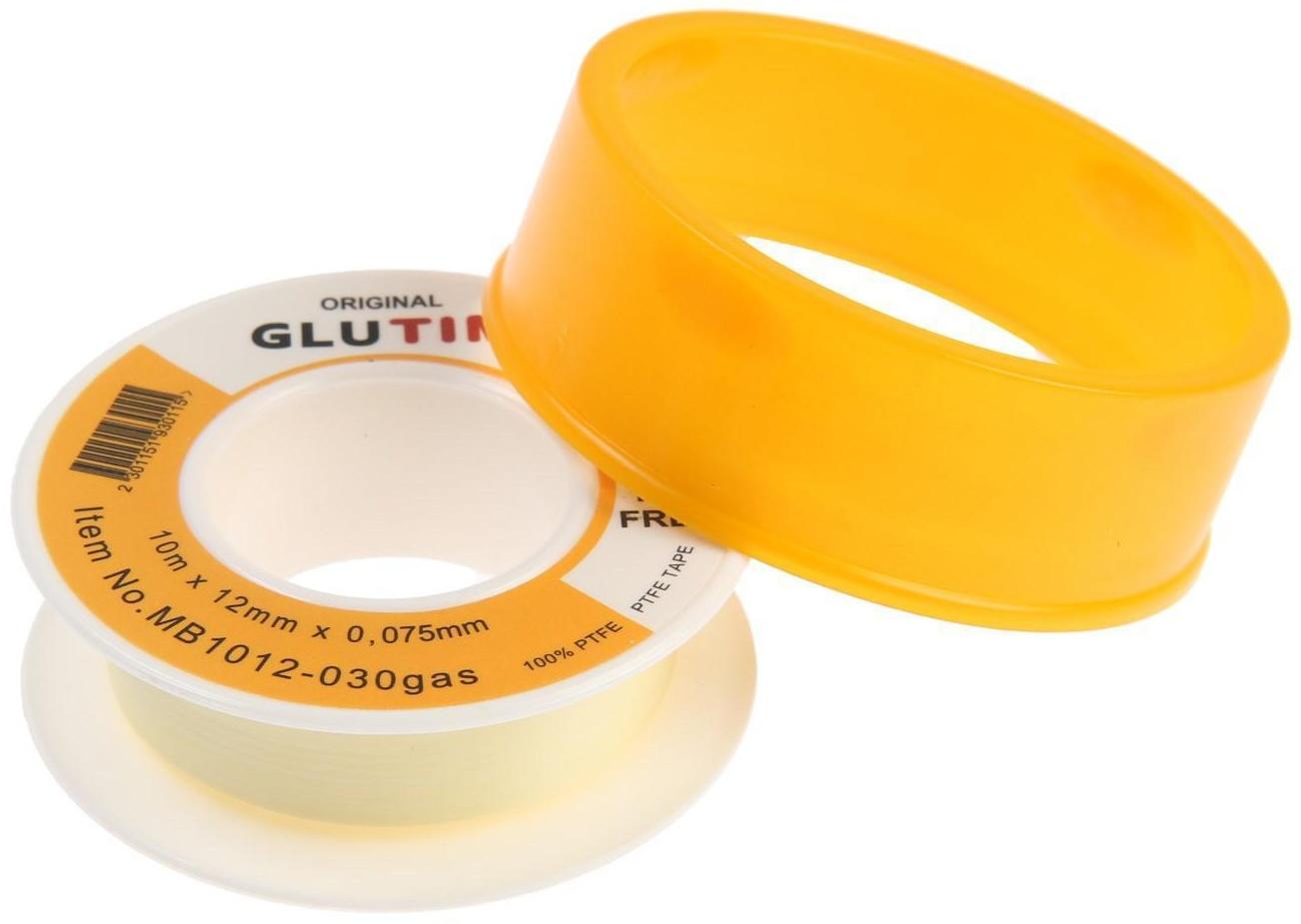 Лента ФУМ TIM MB1012-030gas, для газа, 12 мм х 0,075 мм х 10 м