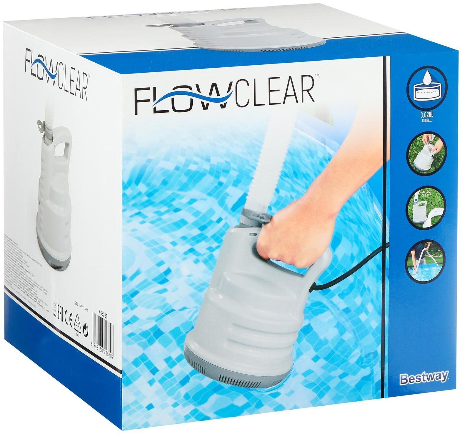 Дренажный насос, шланг 5 м, набор адаптеров 220-240В 80Вт, IPX8, 58230 Bestway