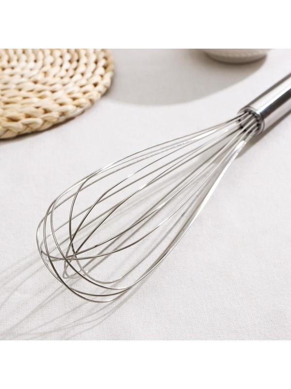 Венчик для взбивания KONFINETTA «Сильвер», струна 1,3 мм, 42×8×8 см, цвет серебряный