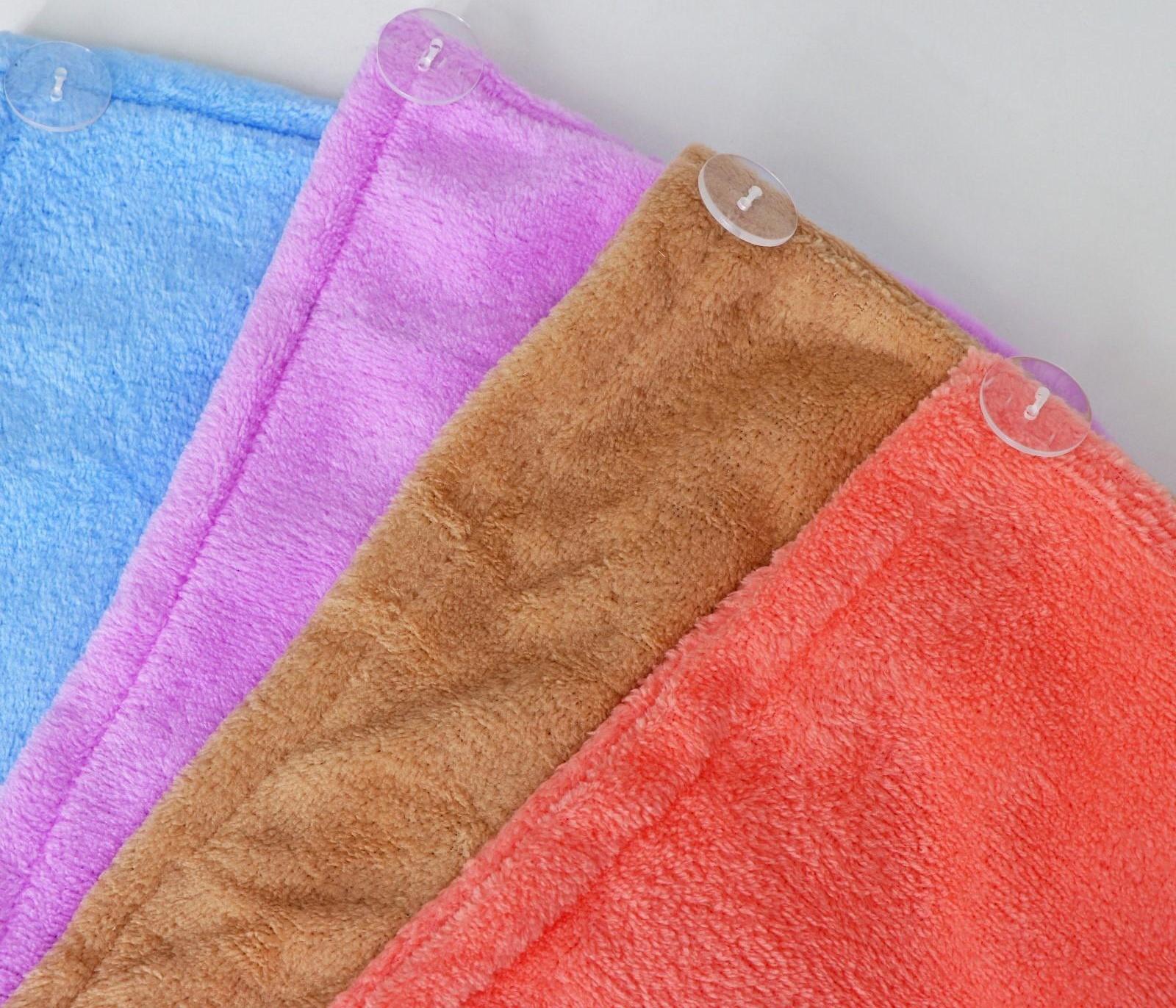 Чалма для сушки волос с пуговкой, микрофибра, цвет МИКС