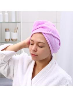 Чалма для сушки волос с пуговкой, микрофибра, цвет МИКС