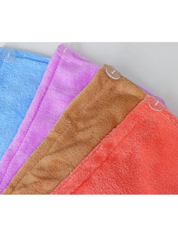 Чалма для сушки волос с пуговкой, микрофибра, цвет МИКС