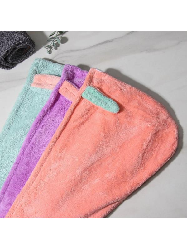 Чалма для сушки волос «Ушки», с пуговкой, микрофибра, цвет МИКС