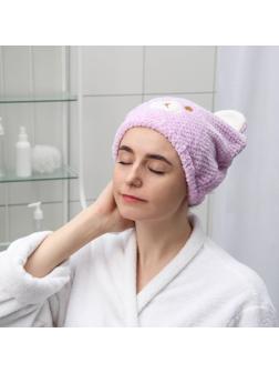 Чалма для сушки волос «Медвежонок», микрофибра, цвет МИКС