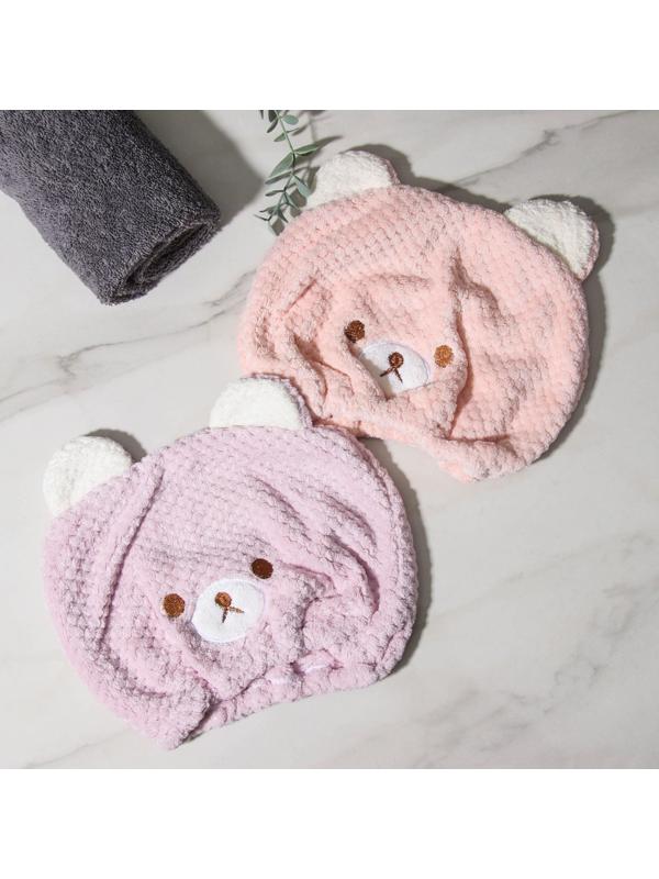 Чалма для сушки волос «Медвежонок», микрофибра, цвет МИКС