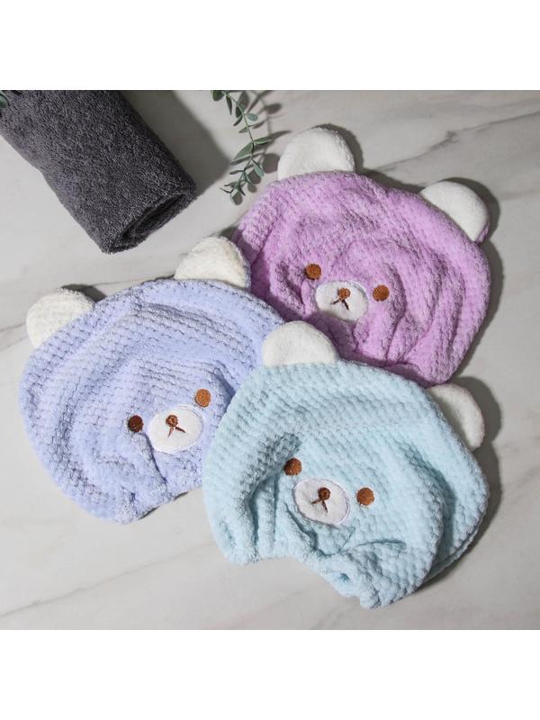 Чалма для сушки волос «Медвежонок», микрофибра, цвет МИКС