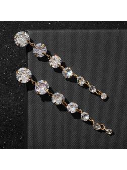 Серьги висячие со стразами 