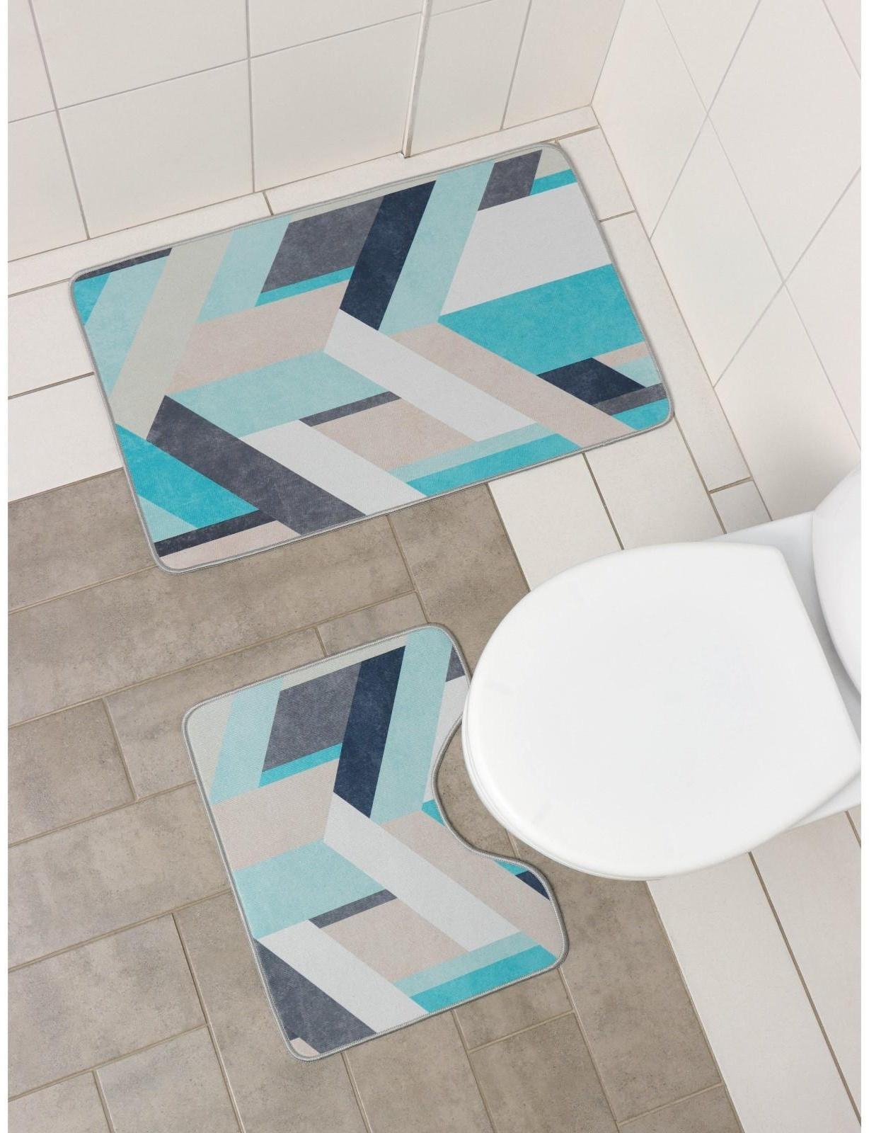 Набор ковриков для ванной и туалета Доляна «Свэч», 2 шт: 50×80, 40×50 см