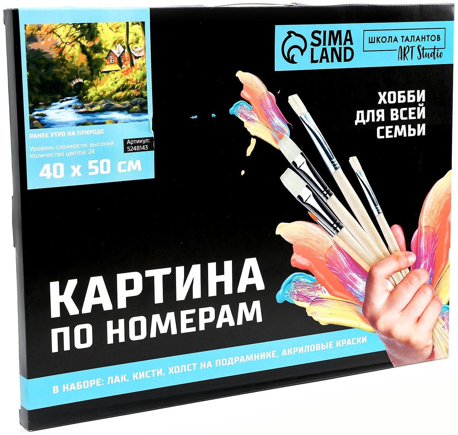 Картина по номерам на холсте с подрамником «Ранее утро на природе» 40х50 см