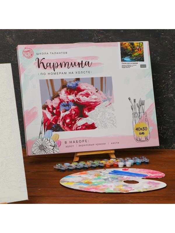 Картина по номерам на холсте с подрамником «Ранее утро на природе» 40х50 см