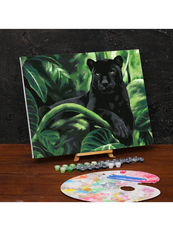 Картина по номерам на холсте с подрамником «Пантера» 40х50 см