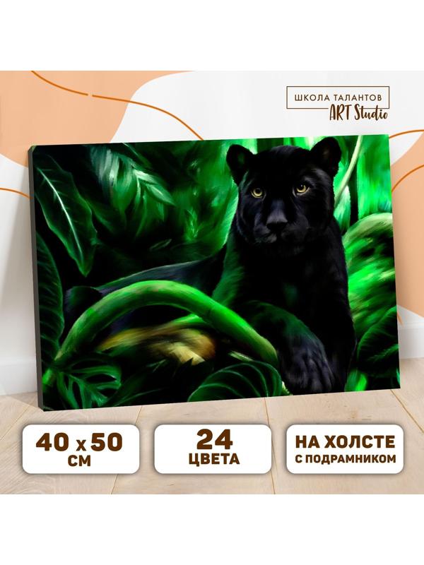 Картина по номерам на холсте с подрамником «Пантера» 40х50 см