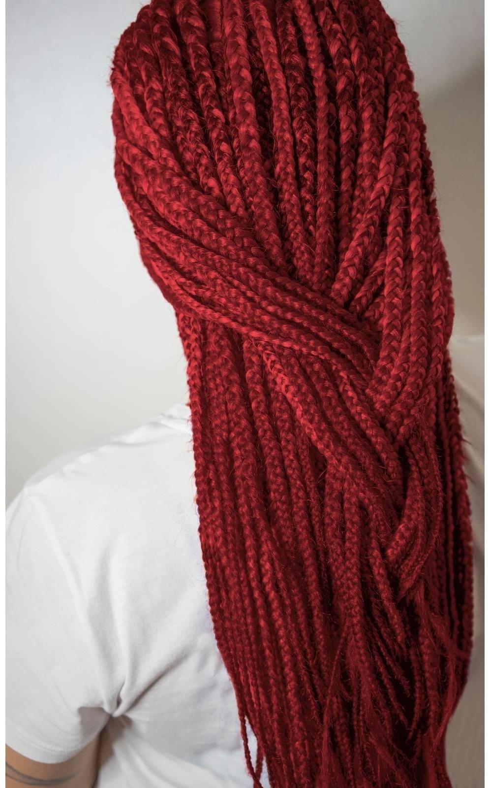 Косы для афрорезинок, 60 см, 15 прядей (CE), цвет бордовый(#118)