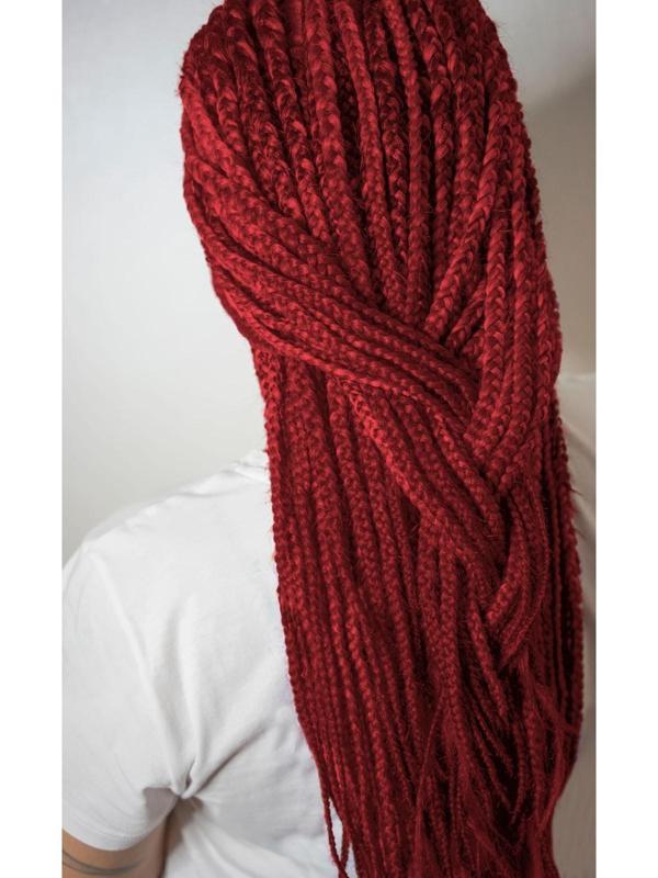 Косы для афрорезинок, 60 см, 15 прядей (CE), цвет бордовый(#118)