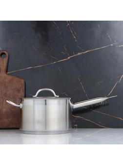 Сотейник, 4 л, d=20 см, h=12,5 см, тройное дно, с двумя ручками, индукция, цвет серебряный