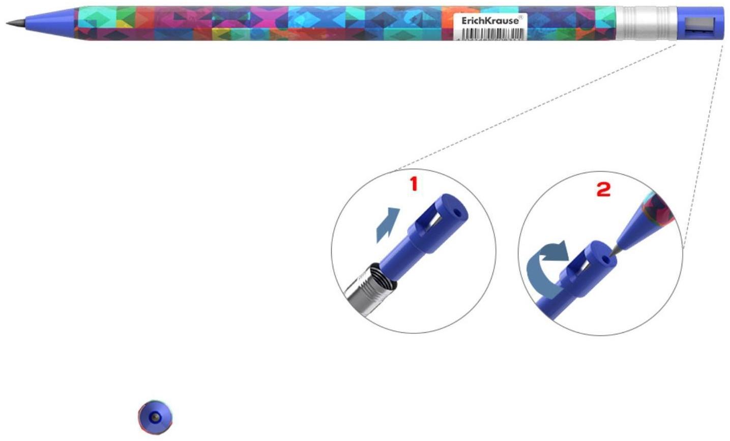 Карандаш механический НВ, 2,0 мм, ErichKrause ColorTouch Patchwork, с точилкой, корпус 