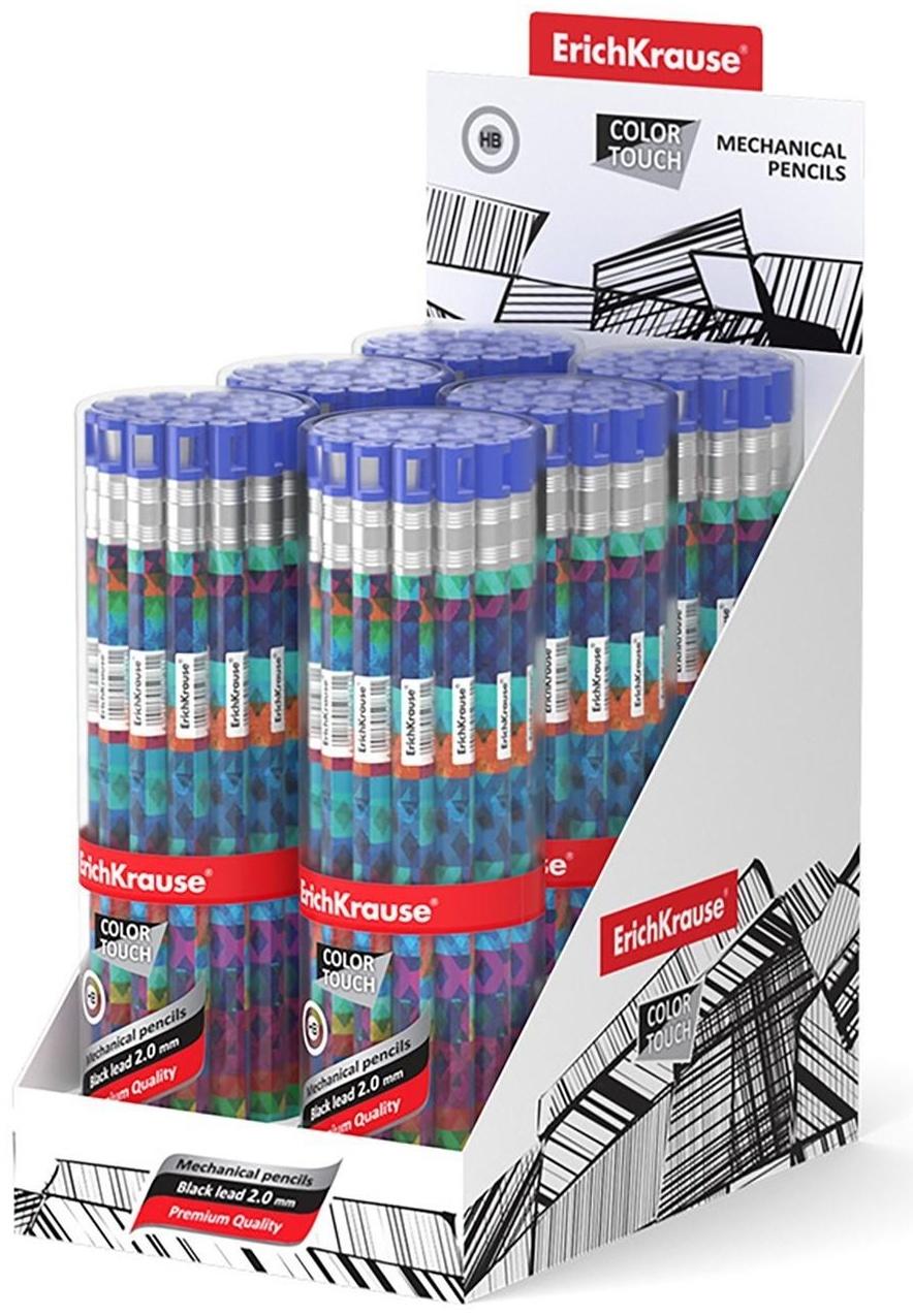 Карандаш механический НВ, 2,0 мм, ErichKrause ColorTouch Patchwork, с точилкой, корпус 