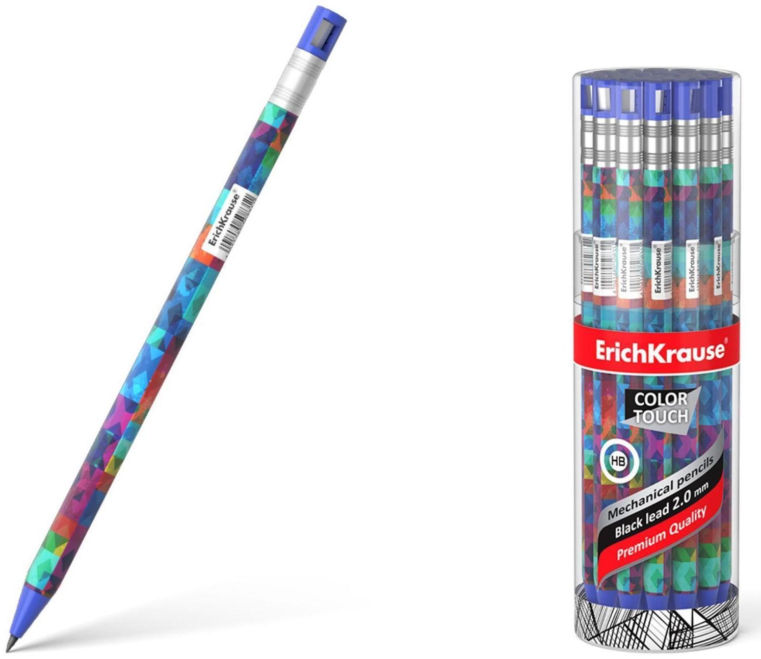 Карандаш механический НВ, 2,0 мм, ErichKrause ColorTouch Patchwork, с точилкой, корпус 