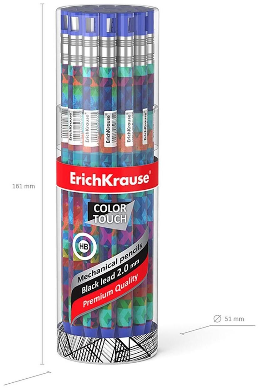 Карандаш механический НВ, 2,0 мм, ErichKrause ColorTouch Patchwork, с точилкой, корпус 