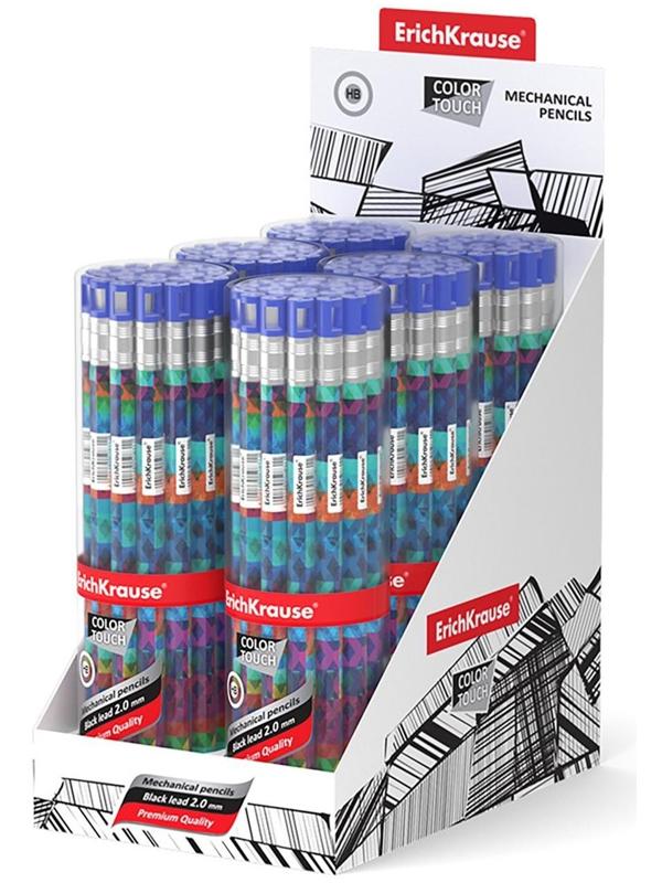 Карандаш механический НВ, 2,0 мм, ErichKrause ColorTouch Patchwork, с точилкой, корпус 