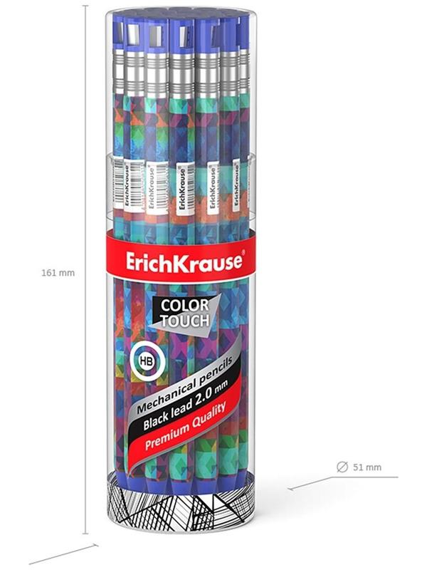 Карандаш механический НВ, 2,0 мм, ErichKrause ColorTouch Patchwork, с точилкой, корпус 
