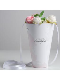 Переноска круглая на лентах «You are beautiful», 15 × 23.3 × 7.5 см, Ø 15 см