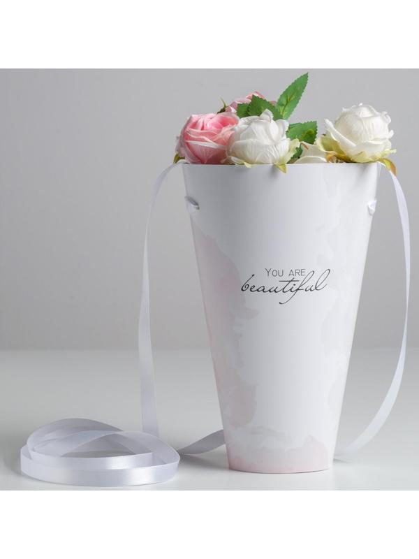 Переноска круглая на лентах «You are beautiful», 15 × 23.3 × 7.5 см, Ø 15 см