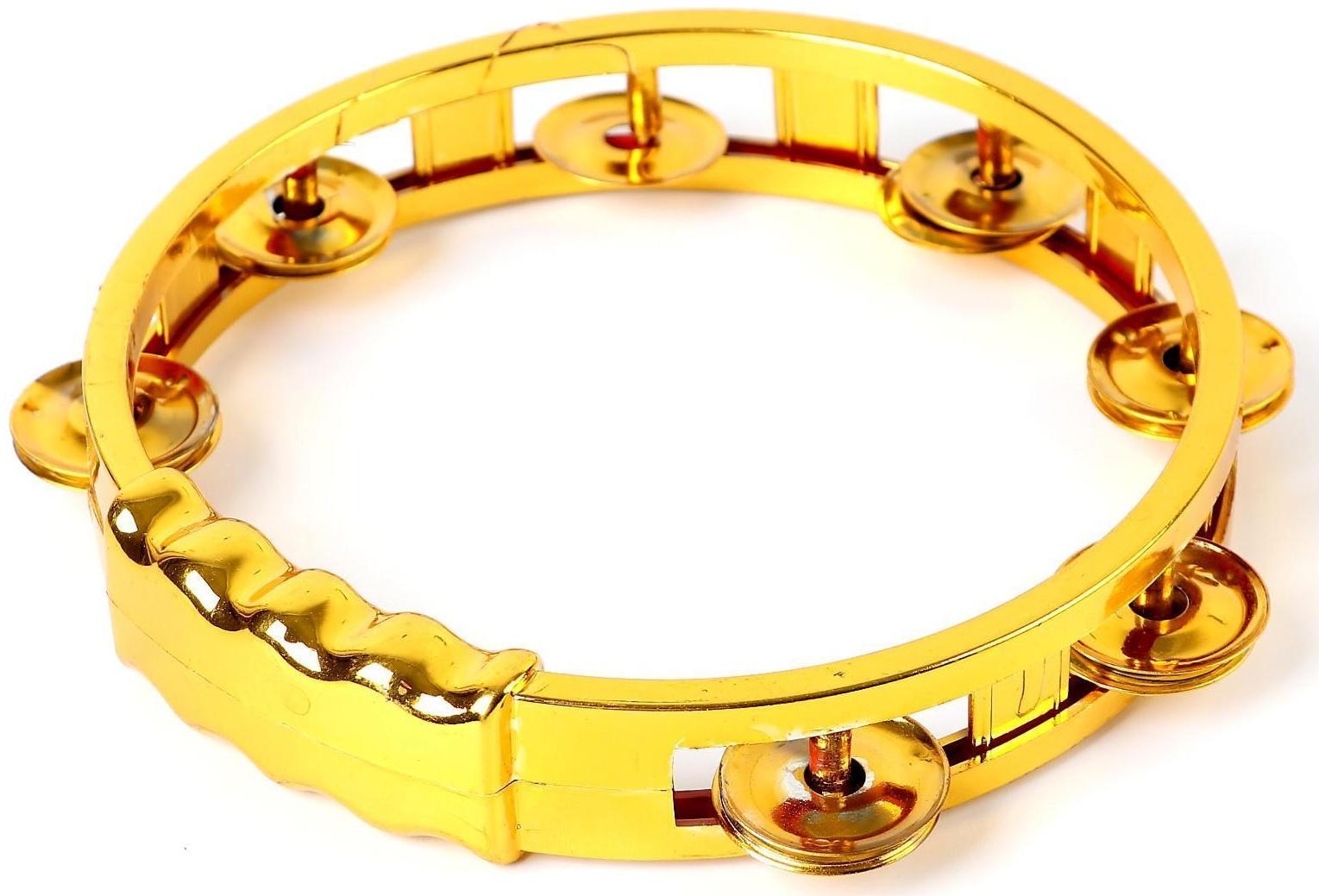 Музыкальная игрушка бубен «Звонкий блеск», с металлическими бубенцами, цвета МИКС