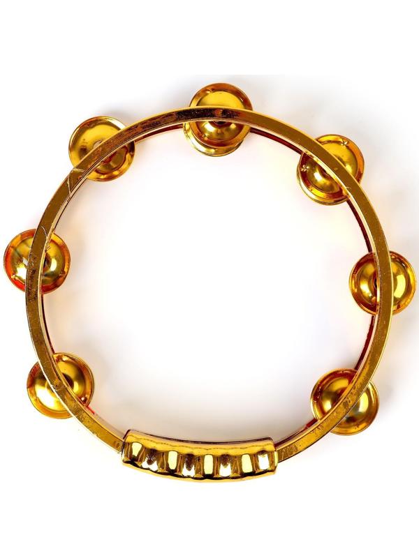 Музыкальная игрушка бубен «Звонкий блеск», с металлическими бубенцами, цвета МИКС