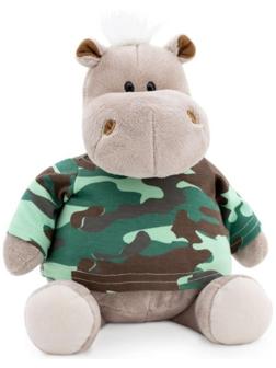 Мягкая игрушка «Бегемот: В армейской футболке», 20 см