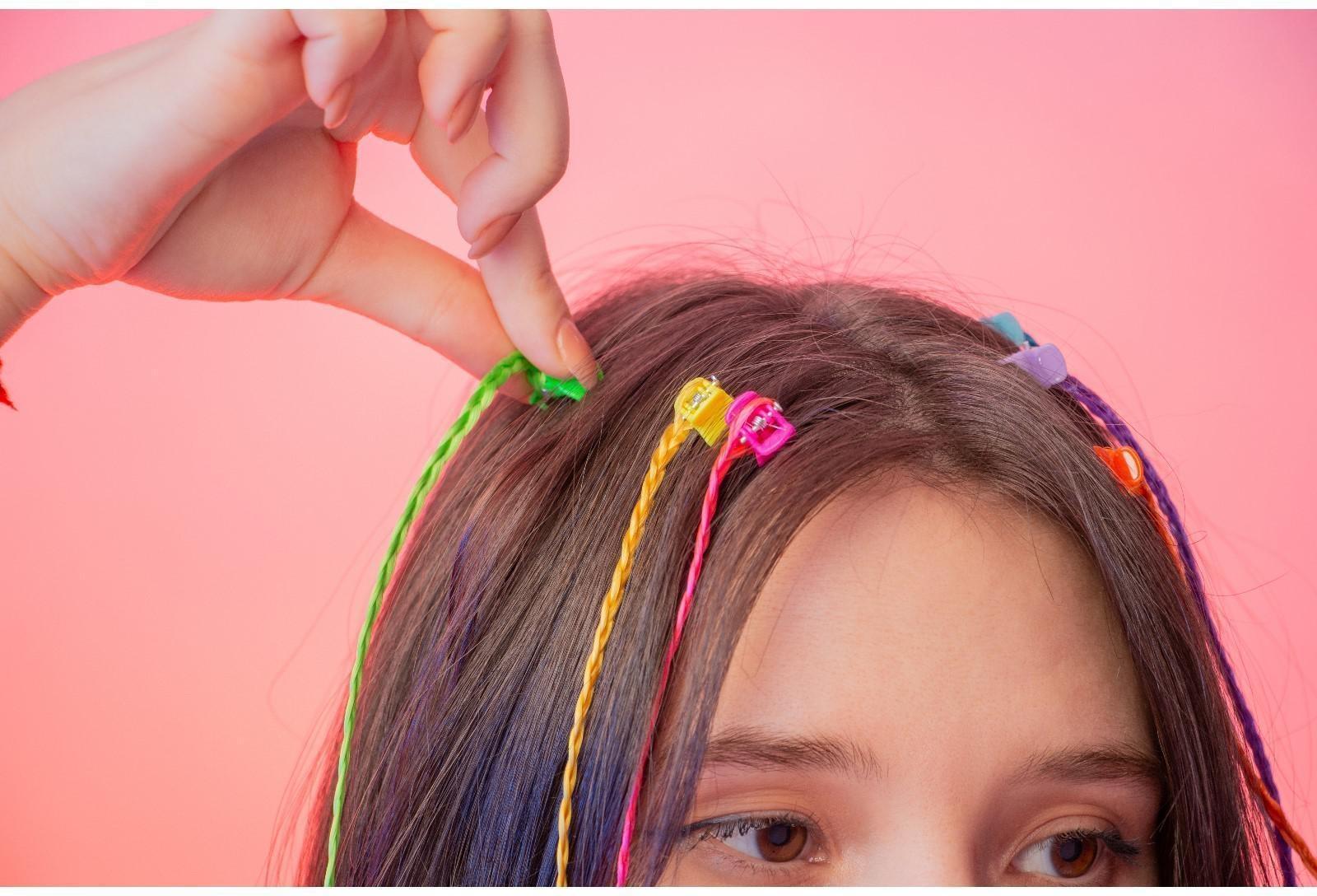 Цветные пряди для волос на крабике «Самой милой леди» (6 шт)