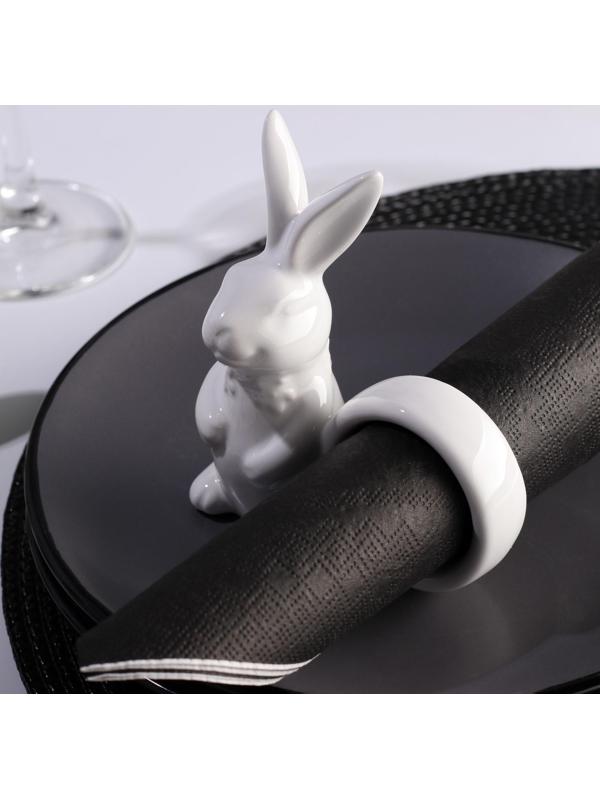 Кольцо для салфеток Доляна «Зайка», 9,1×4,3×10,5 см, цвет белый