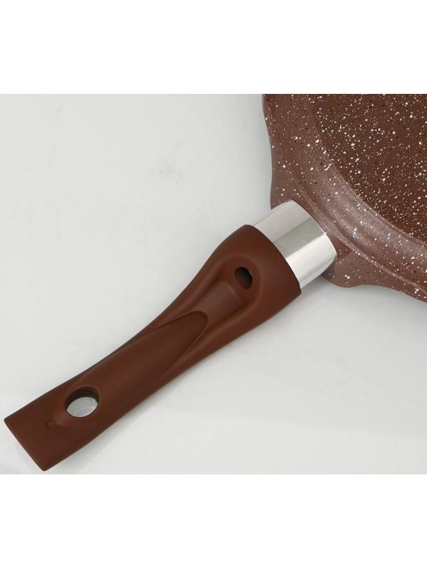 Сковорода блинная Гранит brown, d=20 см, пластиковая ручка, антипригарное покрытие, цвет коричневый