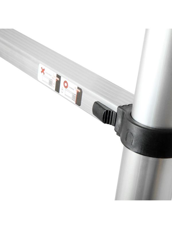 Стремянка-лестница телескопическая ТУНДРА, раскладная, алюминиевая, 1.6 х 1.6 м